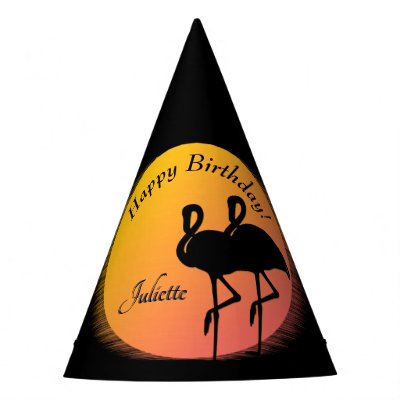 Sunset Flamingos Personal with Name Happy Bday