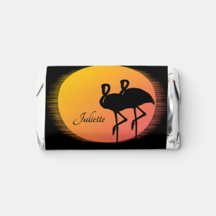 Sunset Flamingos Personal with Name Hershey's Miniatures
