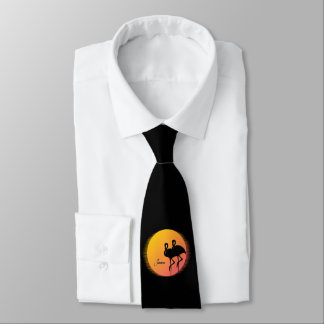 Sunset Flamingos Personal with Name Neck Tie
