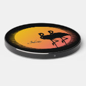Sunset Flamingos Personal with Name Wireless Charger (Front 2)