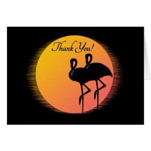 Sunset Flamingos Thank You! Cards