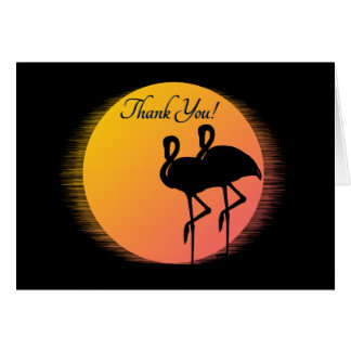 Sunset Flamingos Thank You! Cards