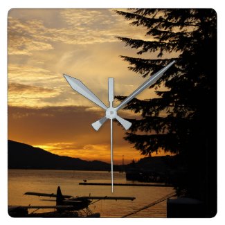Sunset Float Plane Clock