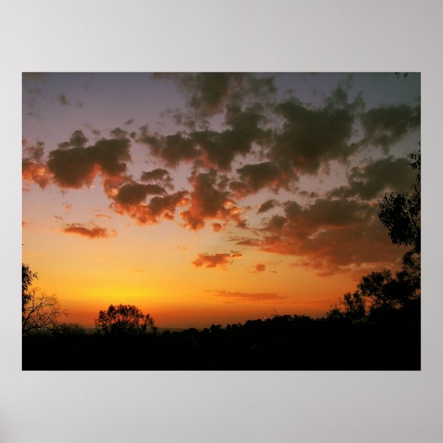 Sunset Floating Clouds Poster (Front)