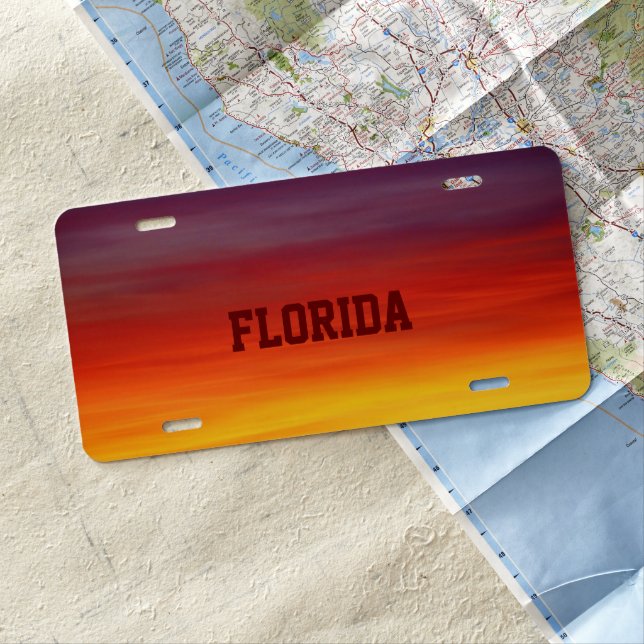 Sunset Florida License Plate (In Situ)
