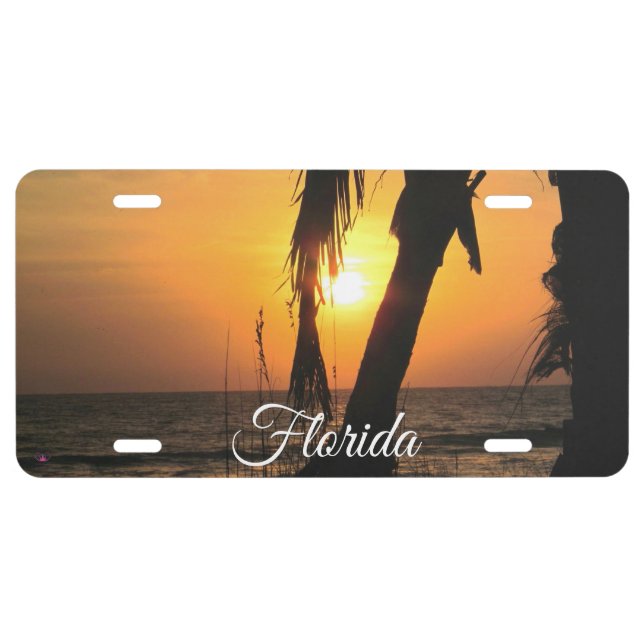sunset - florida - vacation - travel - license plate (Front)