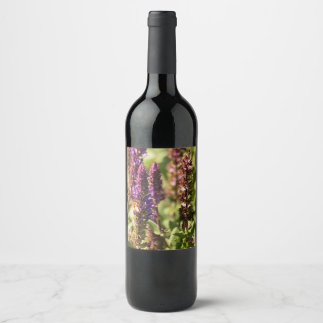 Sunset Flowers Bee Wine Label (Front)