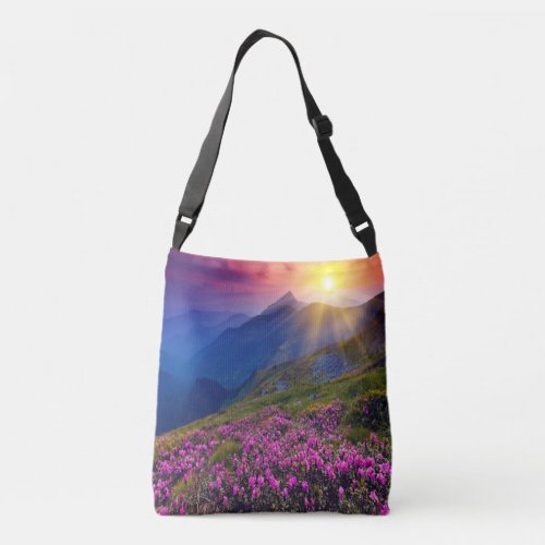 sunset  flowers crossbody bag