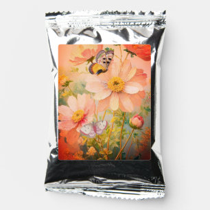 Sunset Flowers with Butterflies Coffee Drink Mix