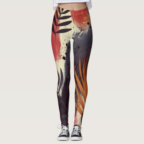 Sunset Foliage Fusion Custom Leggings