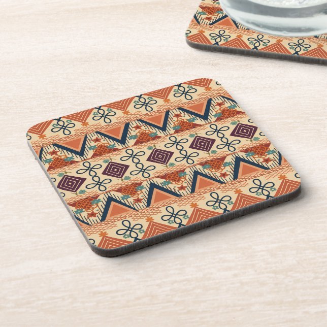 Sunset Folk Art Beverage Coaster (Left Side)