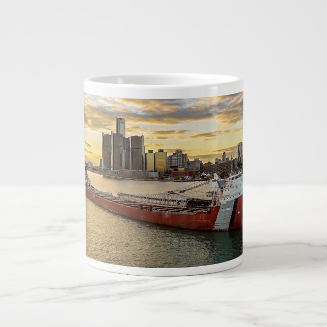 Sunset Freighter Giant Coffee Mug (Front)