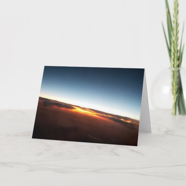 Sunset from Airplane Letterpress Thank You Card (Front)