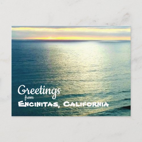 Sunset from Encinitas California Moonlight Beach  Postcard