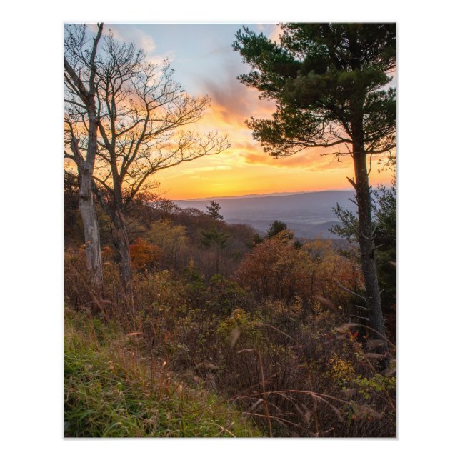 Sunset from Shenandoah National Park Photo Print (Front)