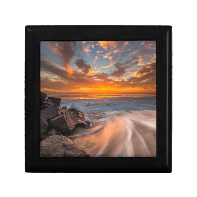Sunset from Tamarach Beach Keepsake Box (Front)