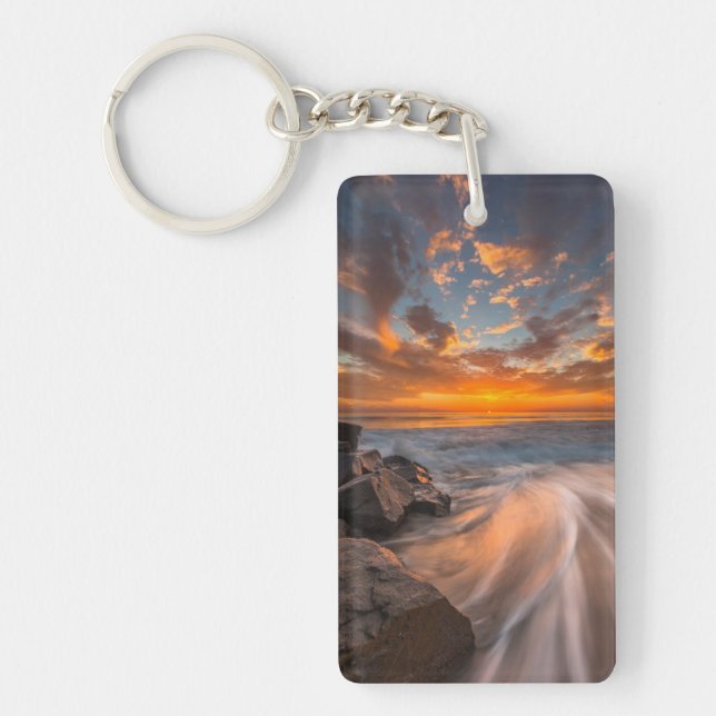Sunset from Tamarach Beach Keychain (Front)