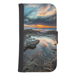 Sunset from the tide pools wallet phone case for samsung galaxy s4