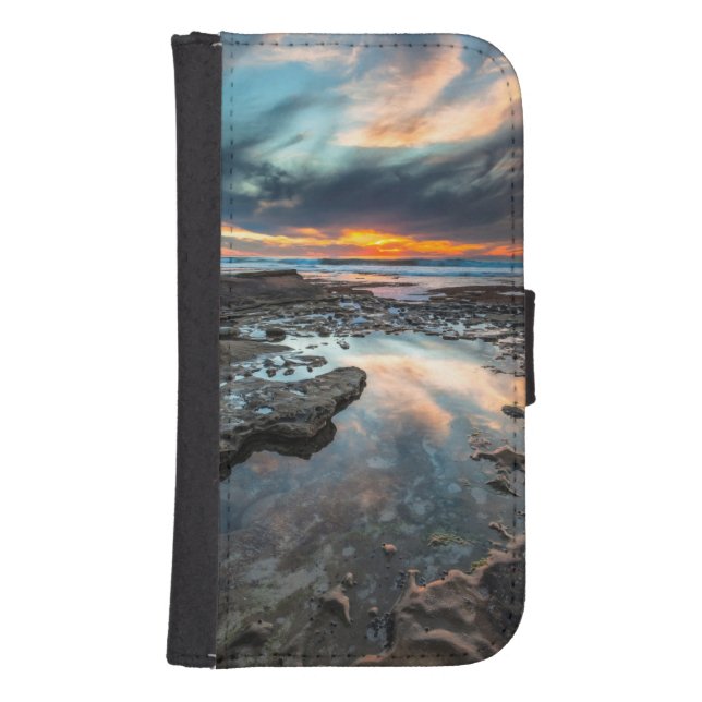 Sunset from the tide pools samsung galaxy wallet case (Front)