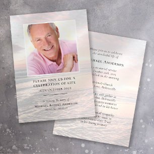 Sunset Funeral Memorial Celebration of Life Invitation