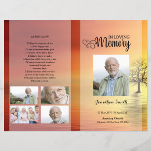 Sunset Funeral Program template