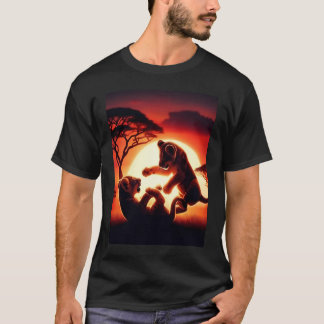 Sunset Games: Two Lion Cubs T-Shirt