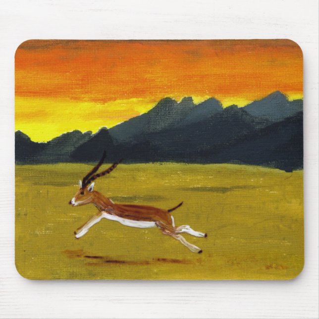 Sunset Gazelle wildlife art Mouse Pad (Front)