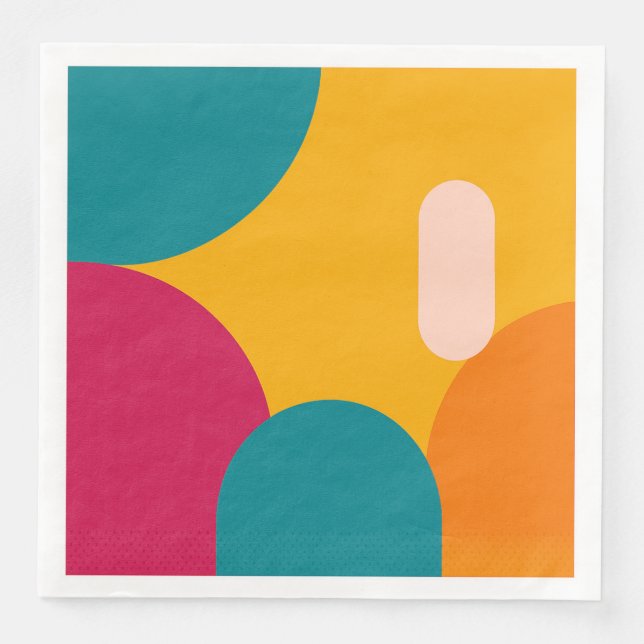 Sunset Geometry - Colorful Paper napkin  (Front)