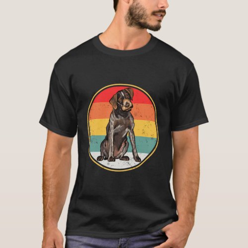 Sunset German Wirehaired Pointer Dog T_Shirt