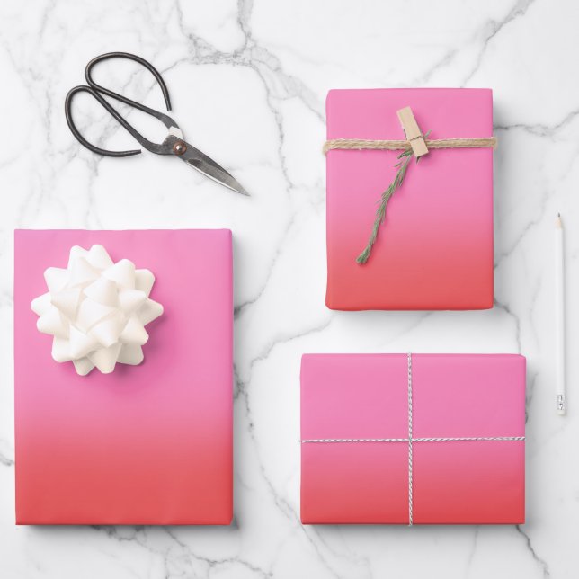 Sunset Glow Gradient Gradient Wrapping Paper Sheets (Front)