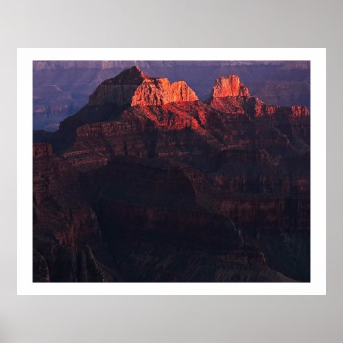 Sunset Glow Last Light Grand Canyon Nature Photo Poster