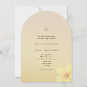 Sunset Glow Monogram QR Wedding Invitation