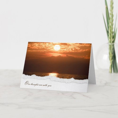 sunset glow on water for sympathy card