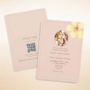 Sunset Glow QR Photo Wedding Invitation