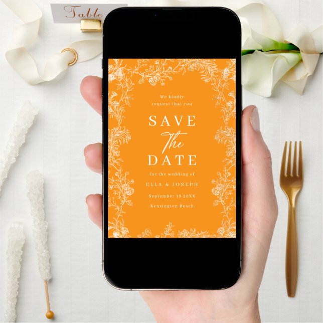 Sunset Glow Radiant Warm Wedding Save The Date (Front Digital)