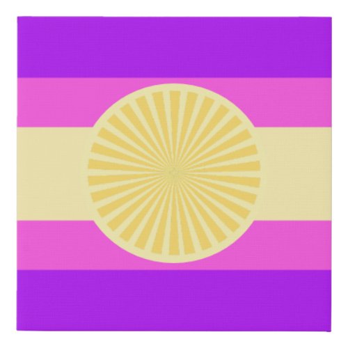 Sunset Glow Stripes_Purple Pink and Yellow Faux Canvas Print
