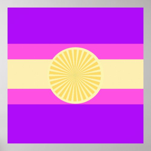 Sunset Glow Stripes_Purple Pink and Yellow Poster