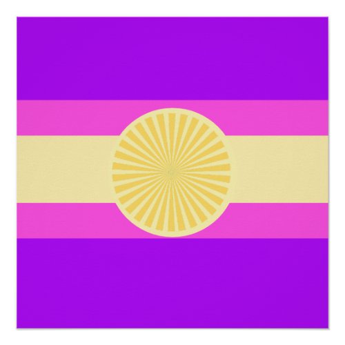 Sunset Glow Stripes_Purple Pink and Yellow Poster