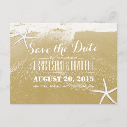 Sunset Gold Beach  Starfish Save the Date Announcement Postcard