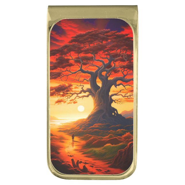 Sunset Gold Finish Money Clip (Front Vertical)