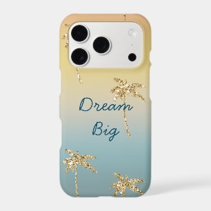 Sunset Gold Glitter Palm Trees iPhone 17 Pro Case