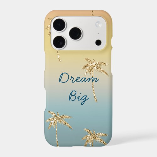 Sunset Gold Glitter Palm Trees iPhone 17 Pro Case