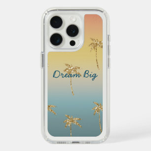 Sunset Gold Glitter Palm Trees iPhone 15 Pro Case