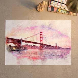 Sunset Golden Gate Bridge Pastel in San Francisco Poster
