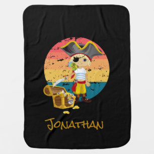 Sunset Golden Pirate Boy Baby Blanket