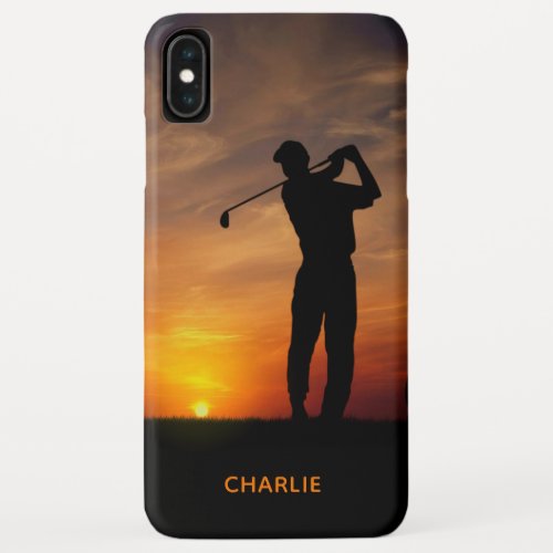 Sunset Golfer custom name phone cases