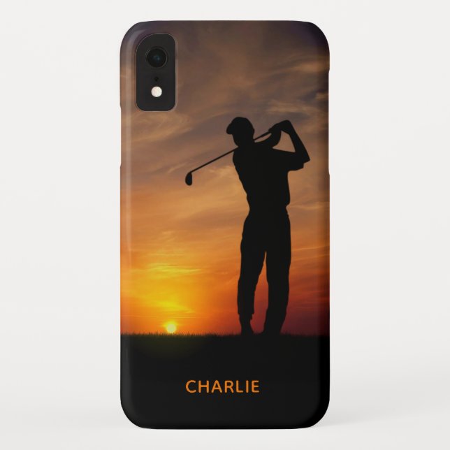Sunset Golfer custom name phone cases (Back)