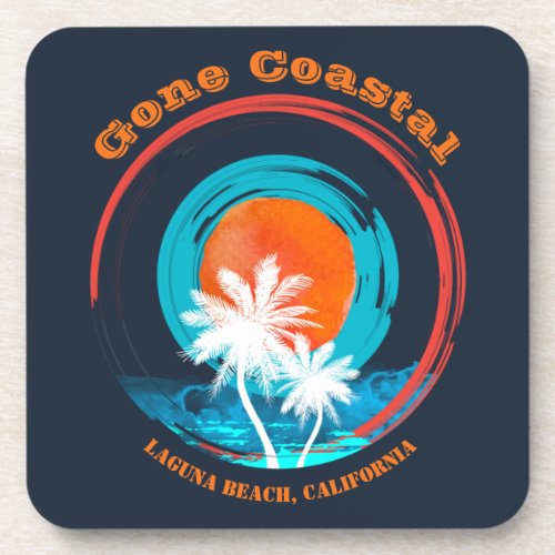 Sunset Gone Coastal Pick Your Beach Beverage Coaster