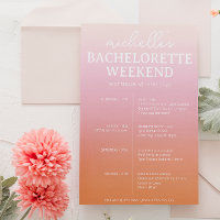 Sunset Gradient Bachelorette Agenda Itinerary