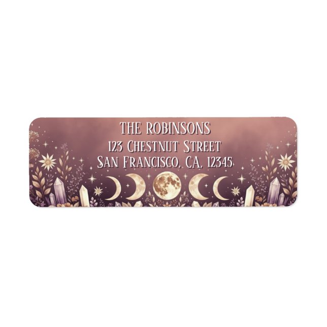 Sunset Gradient Celestial Moon Return Address Label (Front)